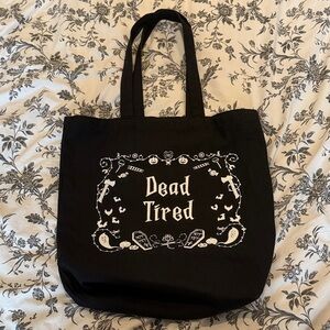 🛍️ BAG BUNDLE 🛍️ 
Black 'Dead Tired' Gothic Graphic Tote Bag